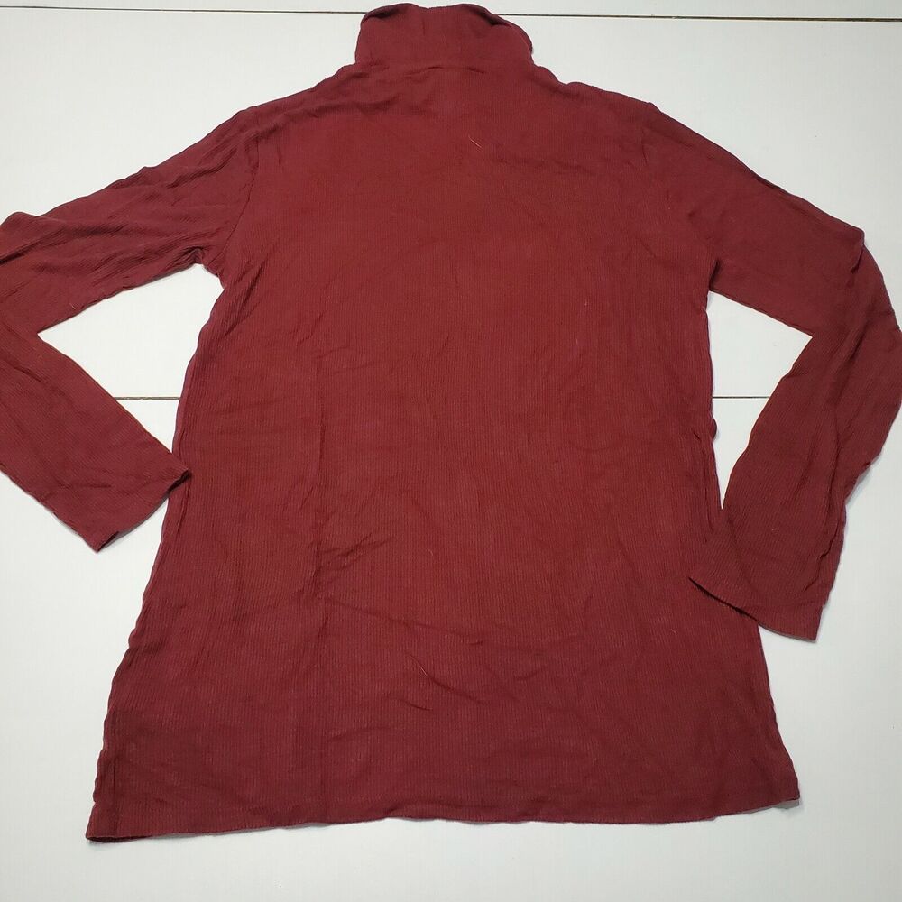 Mossimo Womens Pullover Sweater Red Turtle Neck Stripe Long Sleeve Rayon Spandex